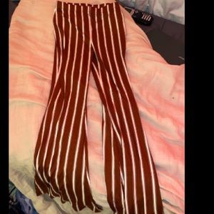 Burnt Orange Striped Palazzo Pants